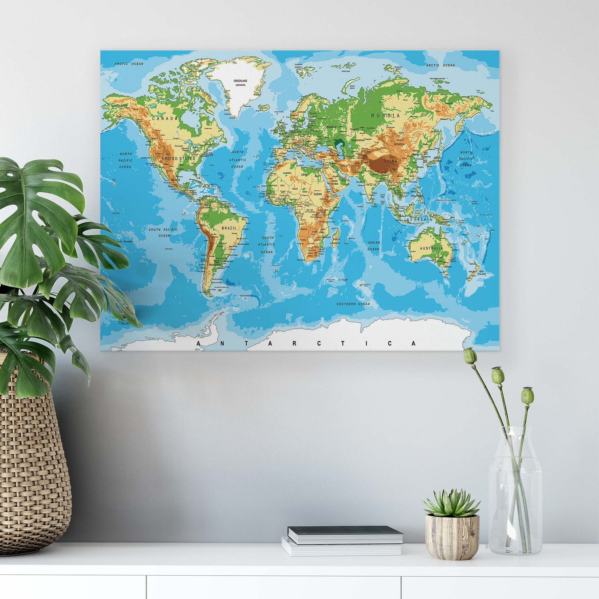 Maps Canvas Photo Print - USTAD HOME