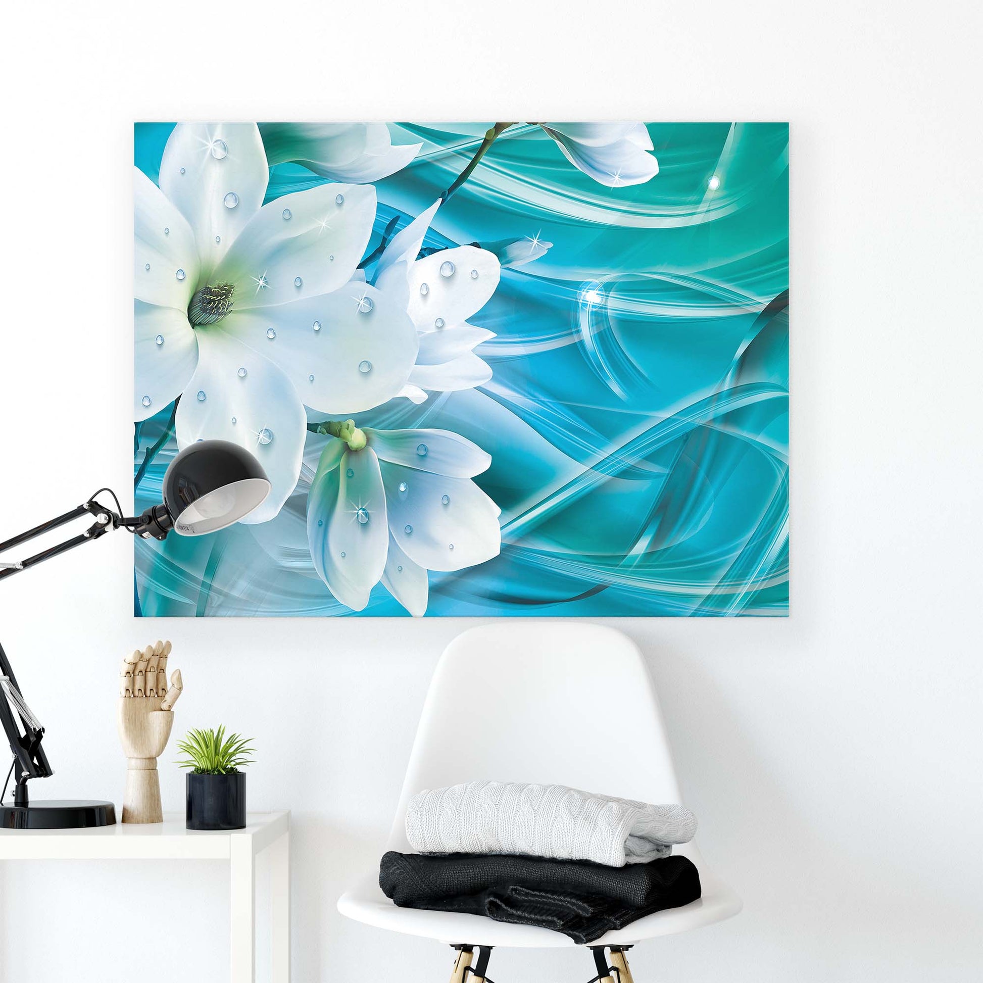 Modern Flowers, Nature, & Swirls Canvas Photo Print - USTAD HOME