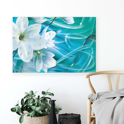 Modern Flowers, Nature, & Swirls Canvas Photo Print - USTAD HOME