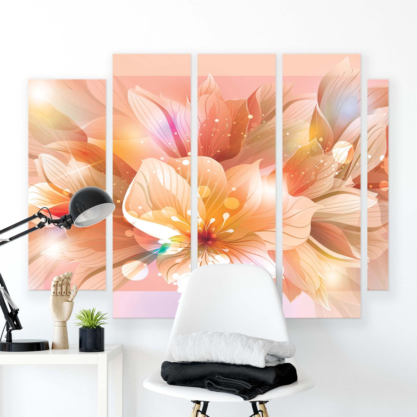 Modern Flowers, Nature, & Swirls Canvas Photo Print - USTAD HOME