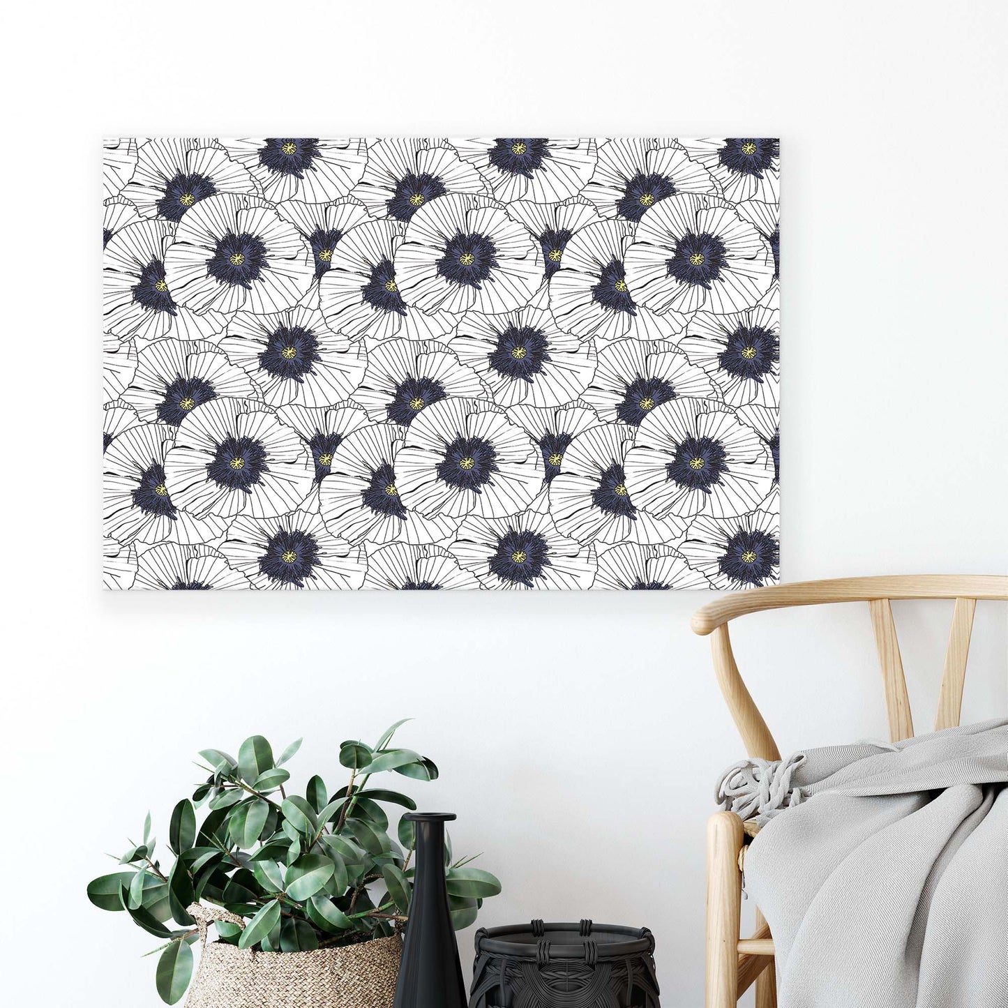 Modern Flowers, Nature, & Swirls Canvas Photo Print - USTAD HOME