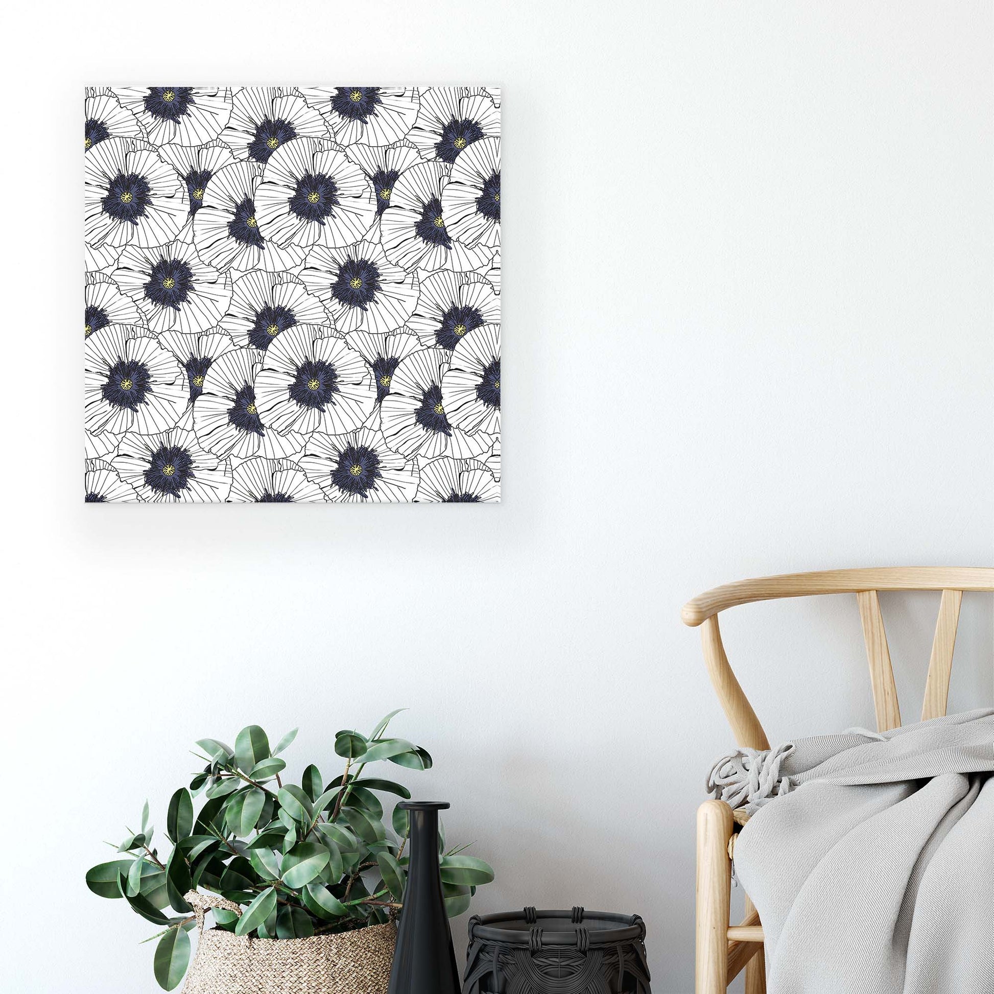 Modern Flowers, Nature, & Swirls Canvas Photo Print - USTAD HOME