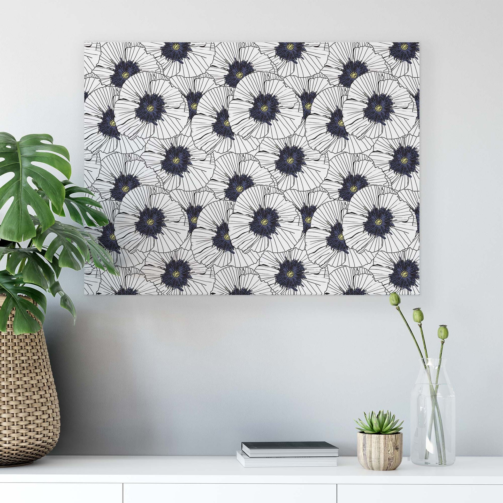 Modern Flowers, Nature, & Swirls Canvas Photo Print - USTAD HOME