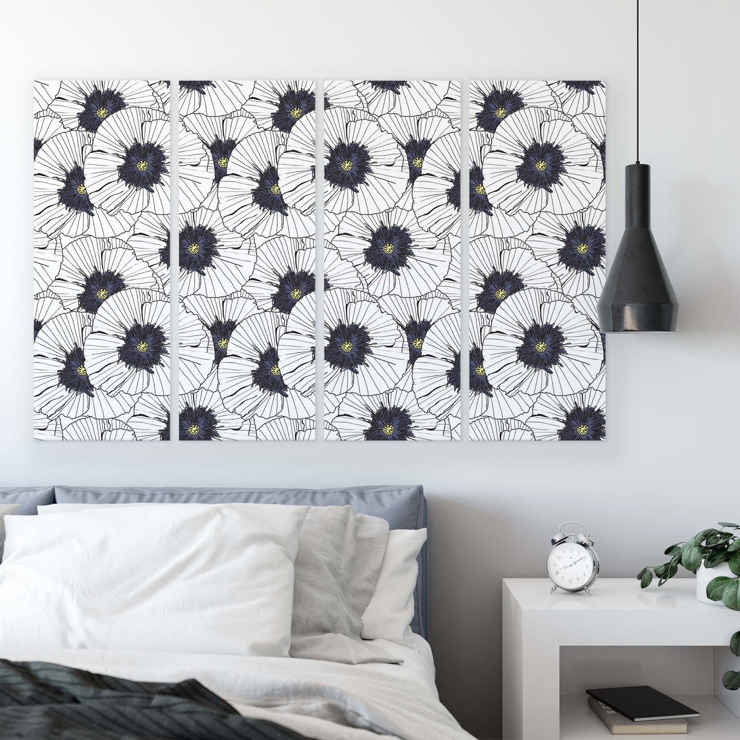 Modern Flowers, Nature, & Swirls Canvas Photo Print - USTAD HOME