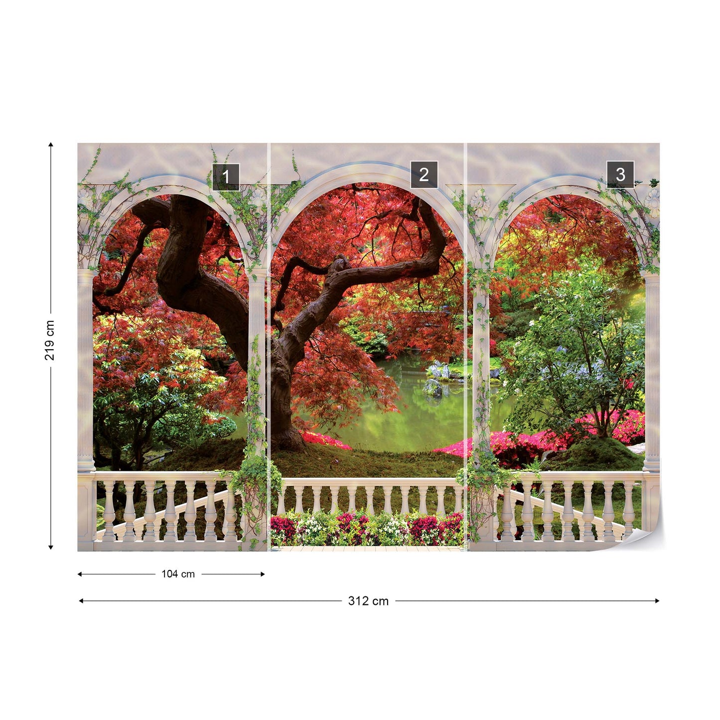 Forest View Through Arches Photo Wallpaper Wall Mural - USTAD HOME