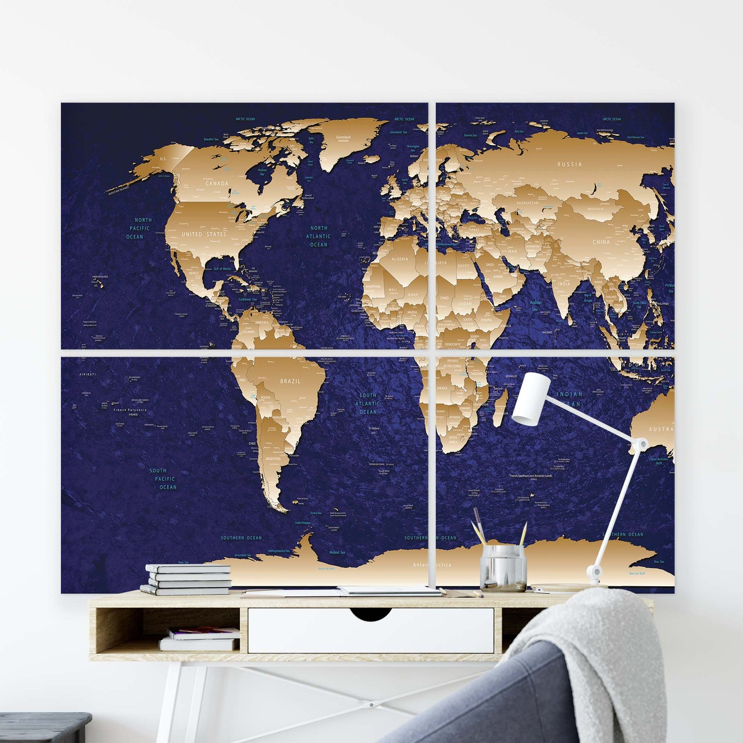 Maps Canvas Photo Print - USTAD HOME