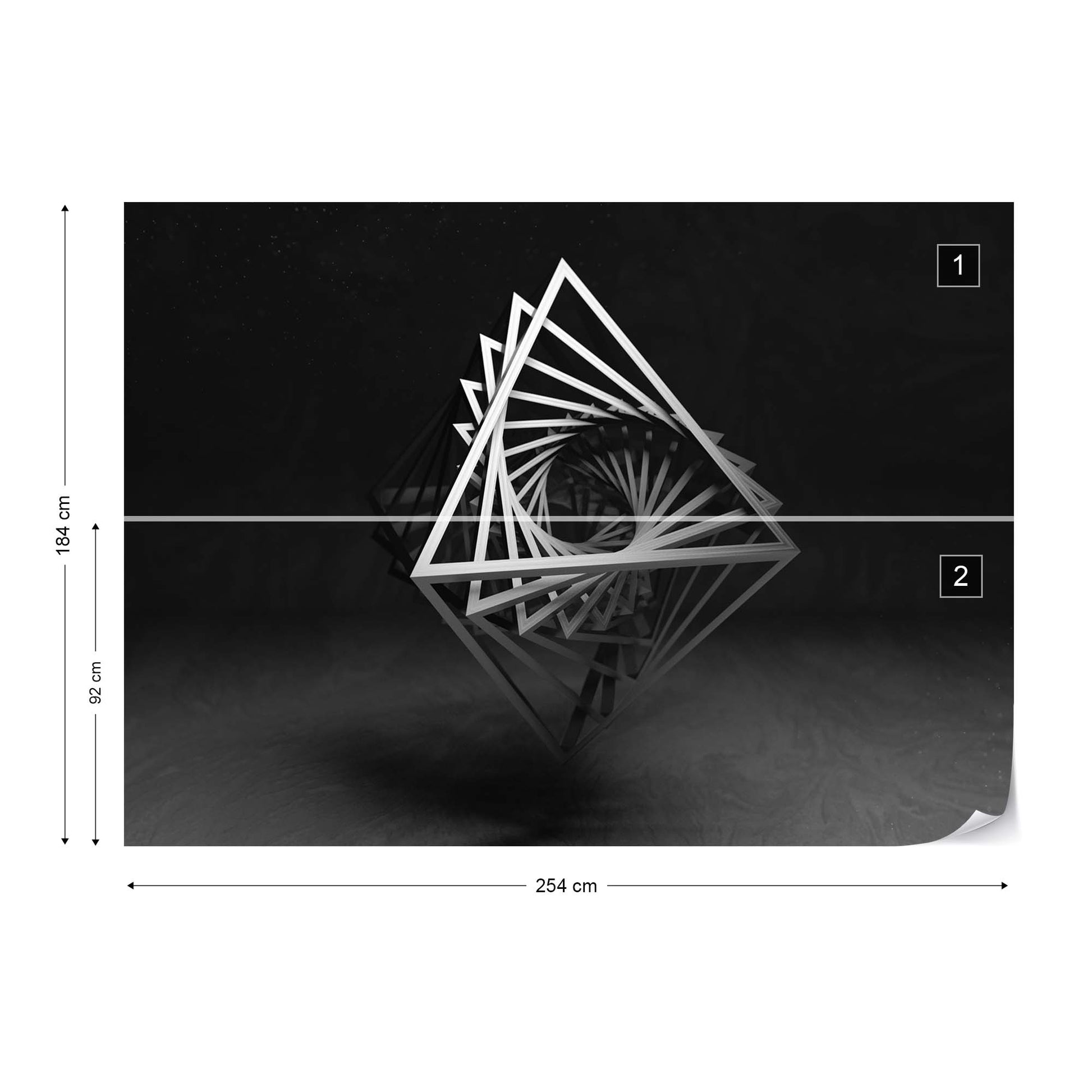 3D Black And White Object Photo Wallpaper Wall Mural - USTAD HOME