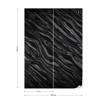 3D Abstract Black Texture Photo Wallpaper Wall Mural - USTAD HOME