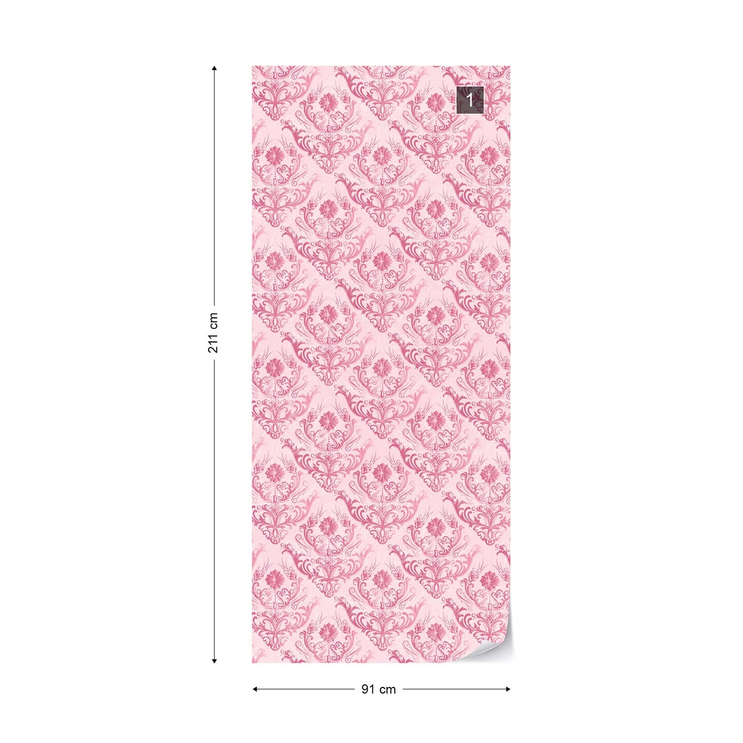 Floral Pattern Pink Photo Wallpaper Wall Mural - USTAD HOME