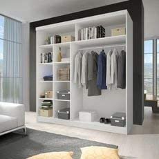 Big Stylish Sliding Wardrobe 204cm - USTAD HOME