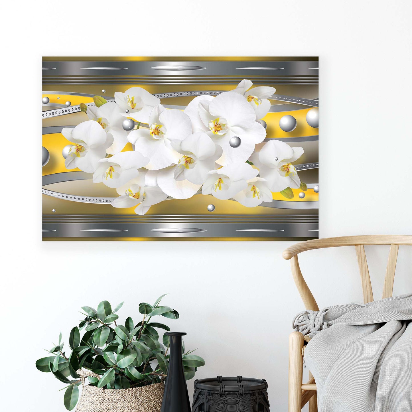 Modern Flowers, Nature, & Swirls Canvas Photo Print