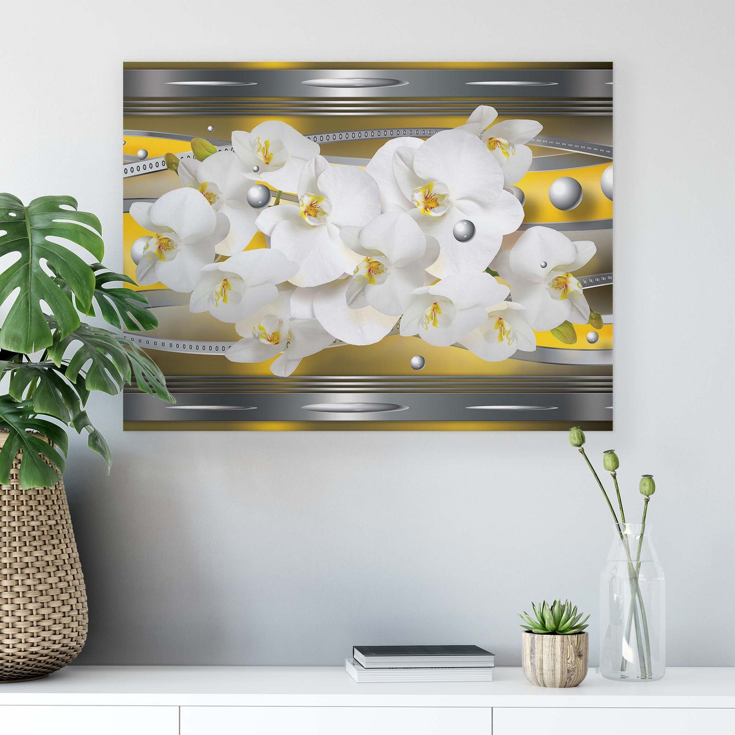 Modern Flowers, Nature, & Swirls Canvas Photo Print