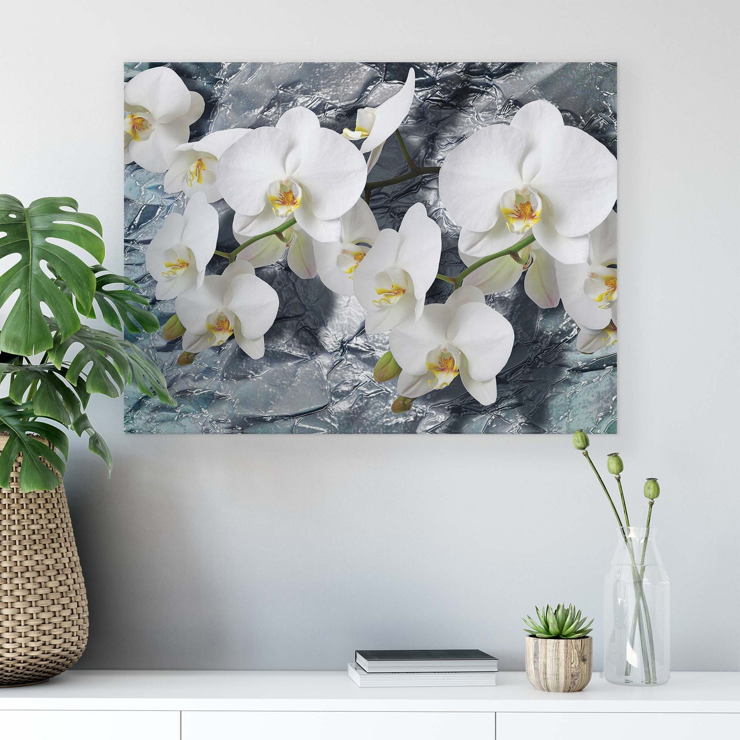 Modern Flowers, Nature, & Swirls Canvas Photo Print