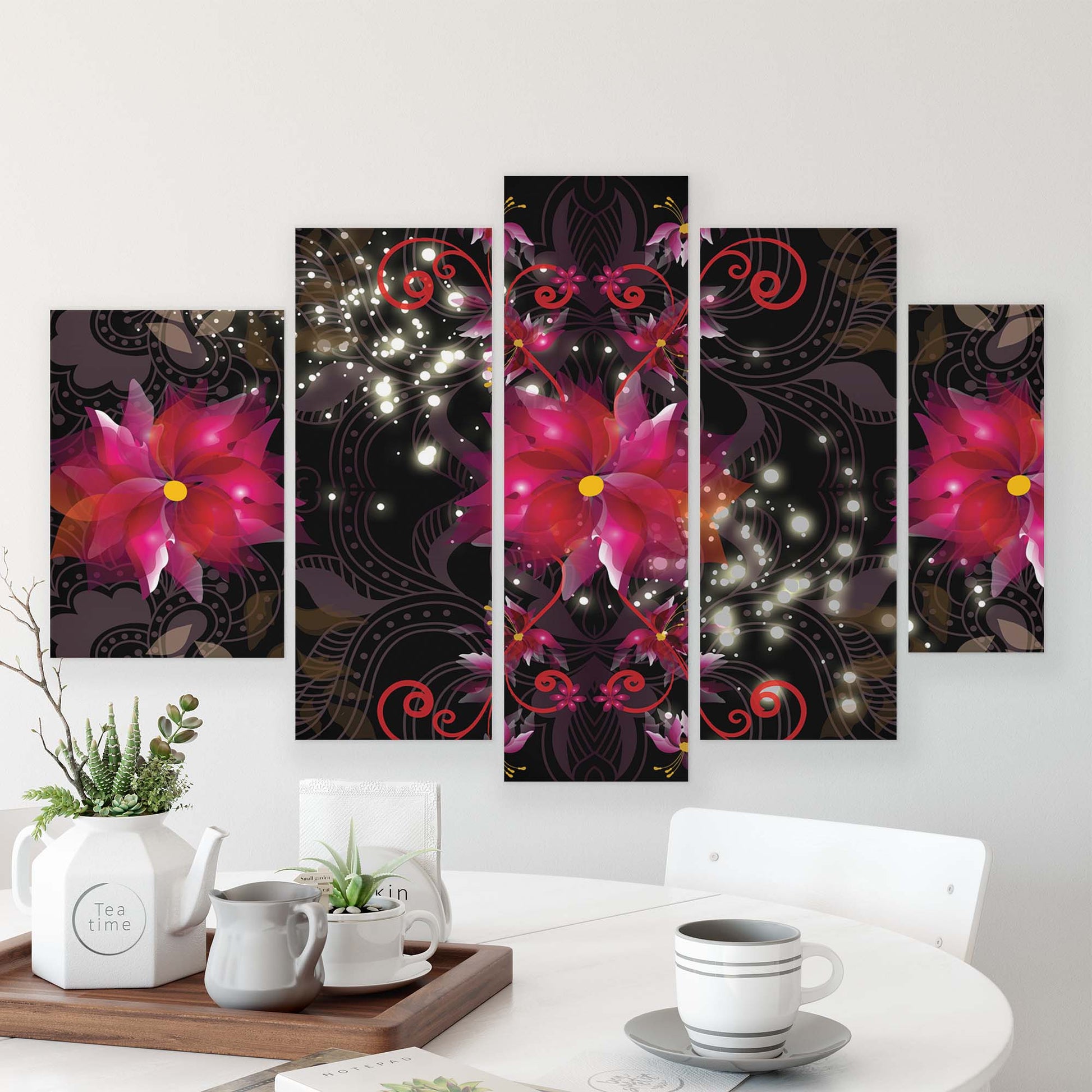 Modern Flowers, Nature, & Swirls Canvas Photo Print - USTAD HOME