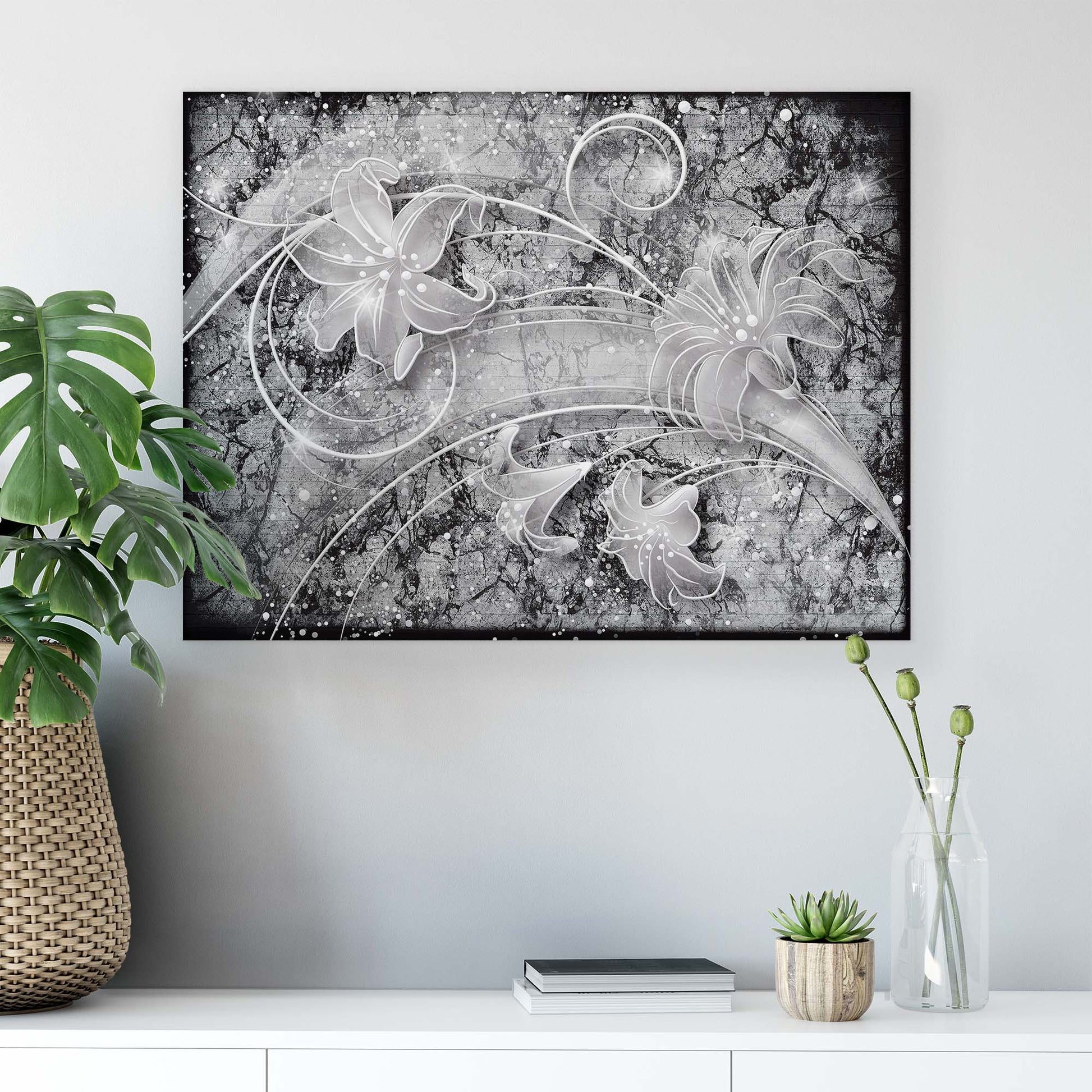 Modern Flowers, Nature, & Swirls Canvas Photo Print - USTAD HOME