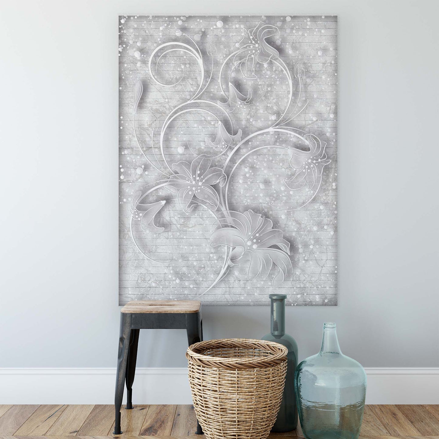 Modern Flowers, Nature, & Swirls Canvas Photo Print - USTAD HOME