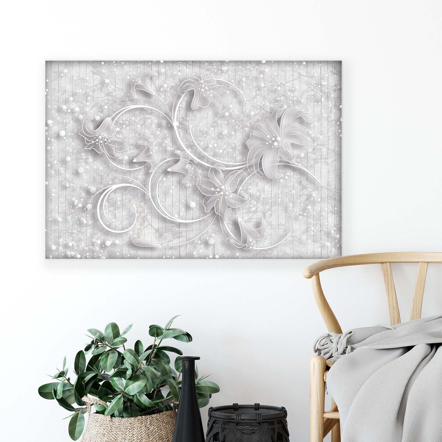 Modern Flowers, Nature, & Swirls Canvas Photo Print - USTAD HOME