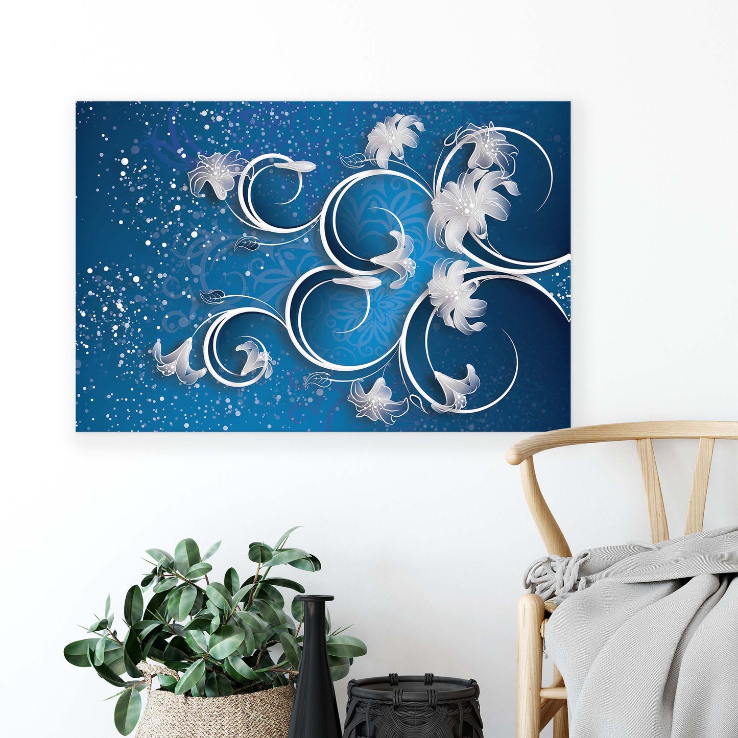 Modern Flowers, Nature, & Swirls Canvas Photo Print - USTAD HOME