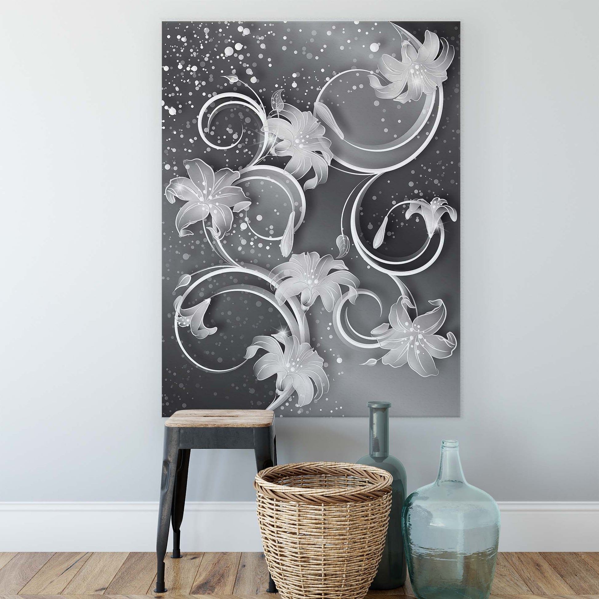 Modern Flowers, Nature, & Swirls Canvas Photo Print - USTAD HOME