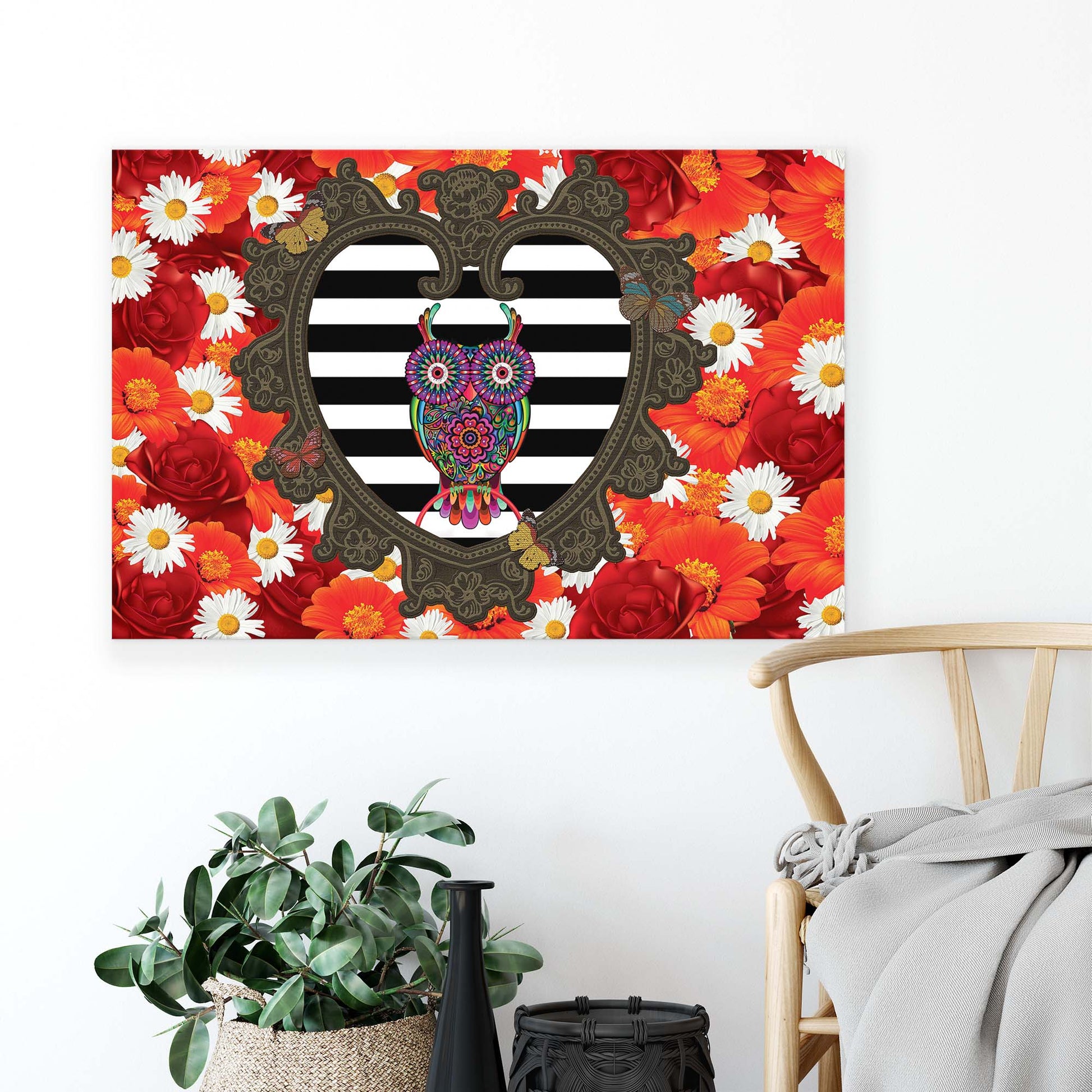 Modern Flowers, Nature, & Swirls Canvas Photo Print - USTAD HOME