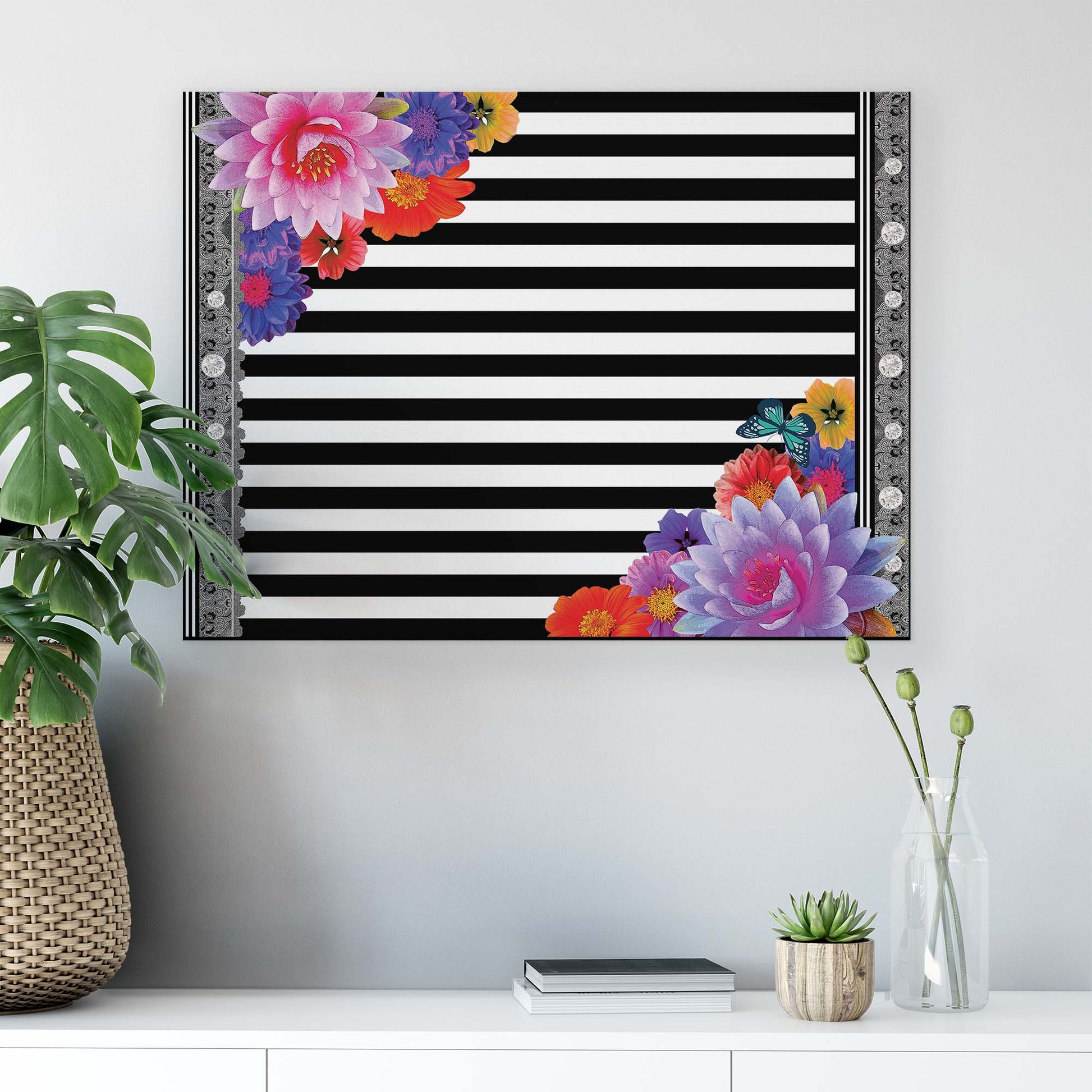 Modern Flowers, Nature, & Swirls Canvas Photo Print - USTAD HOME