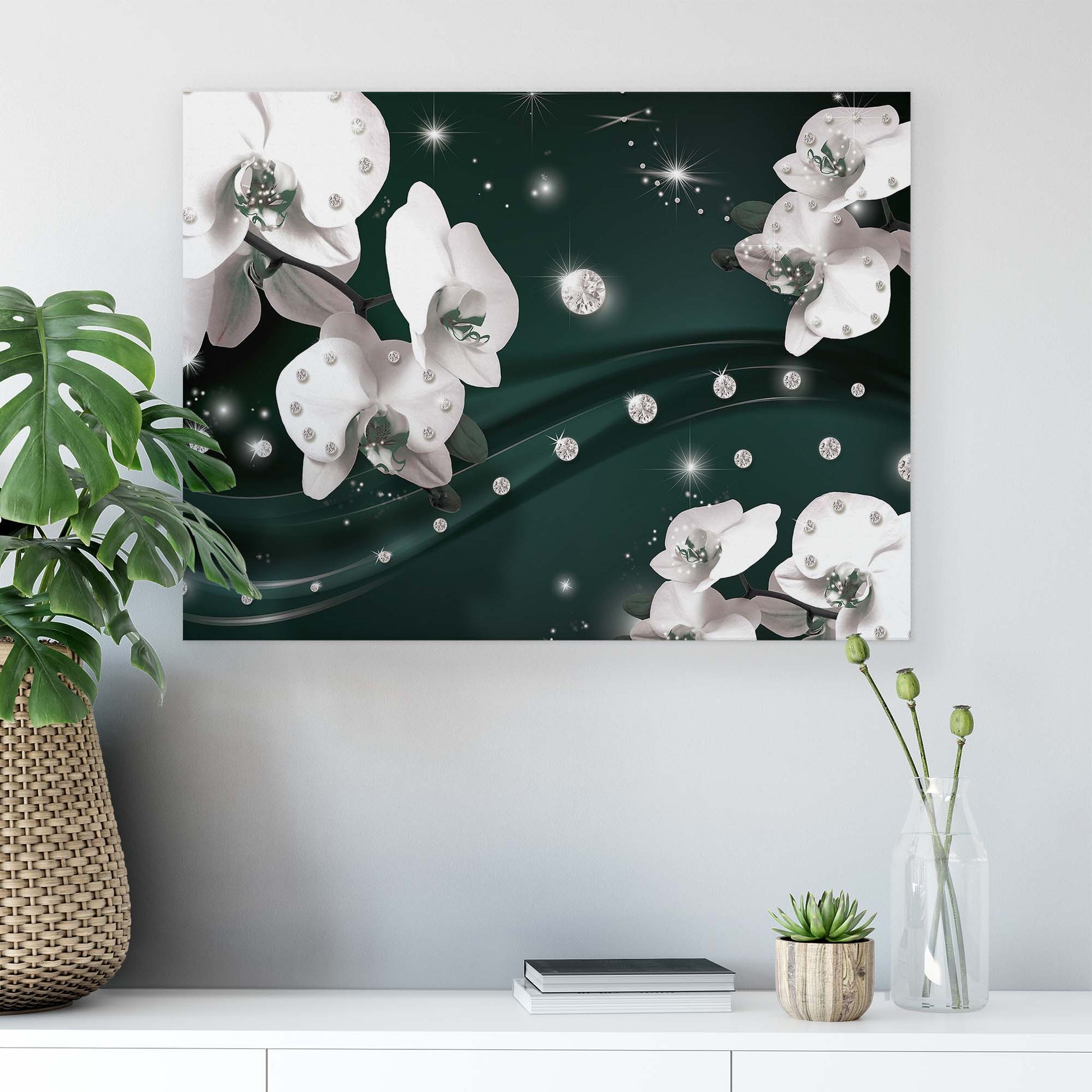 Modern Flowers, Nature, & Swirls Canvas Photo Print - USTAD HOME