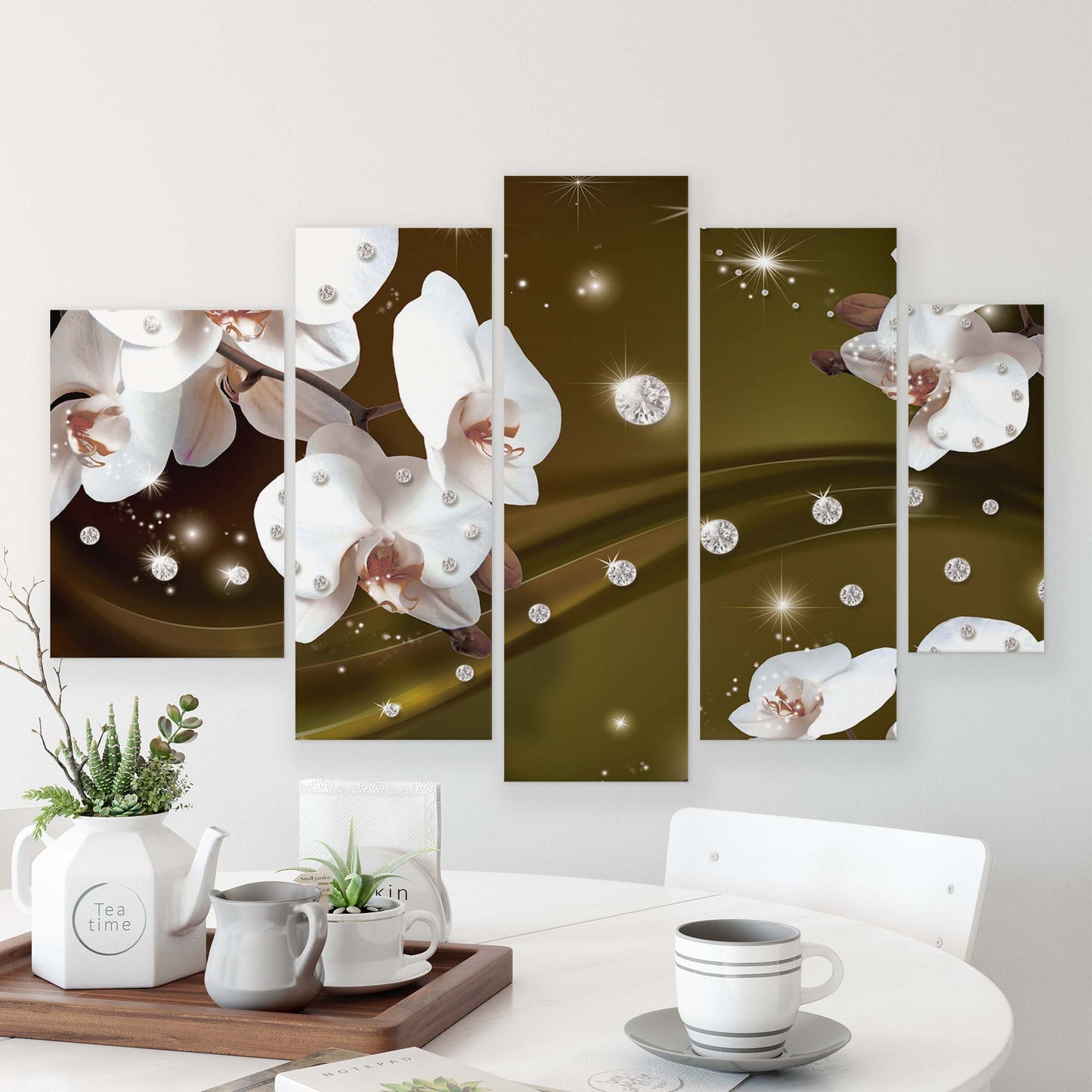 Modern Flowers, Nature, & Swirls Canvas Photo Print - USTAD HOME