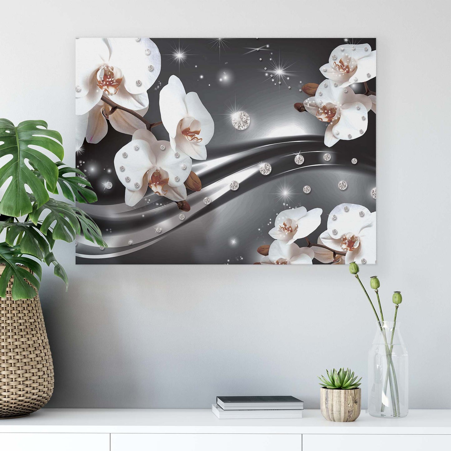 Modern Flowers, Nature, & Swirls Canvas Photo Print - USTAD HOME