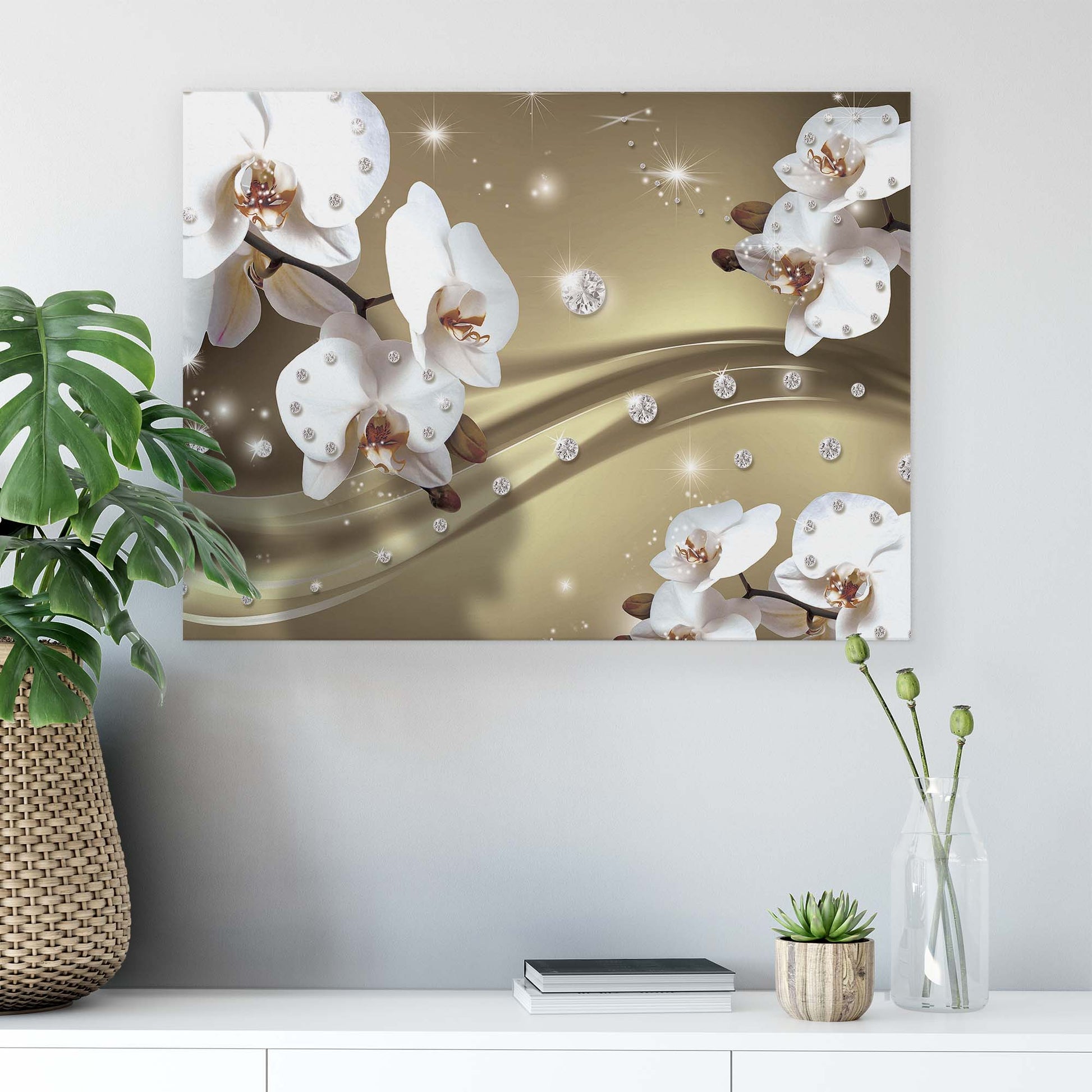 Modern Flowers, Nature, & Swirls Canvas Photo Print - USTAD HOME