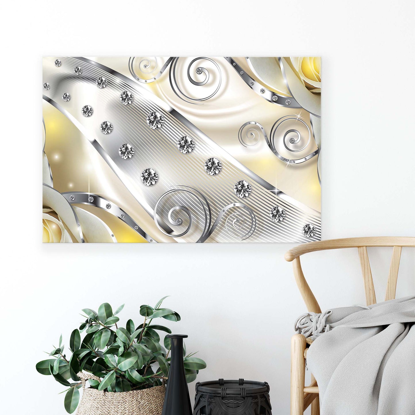 Modern Flowers, Nature, & Swirls Canvas Photo Print - USTAD HOME