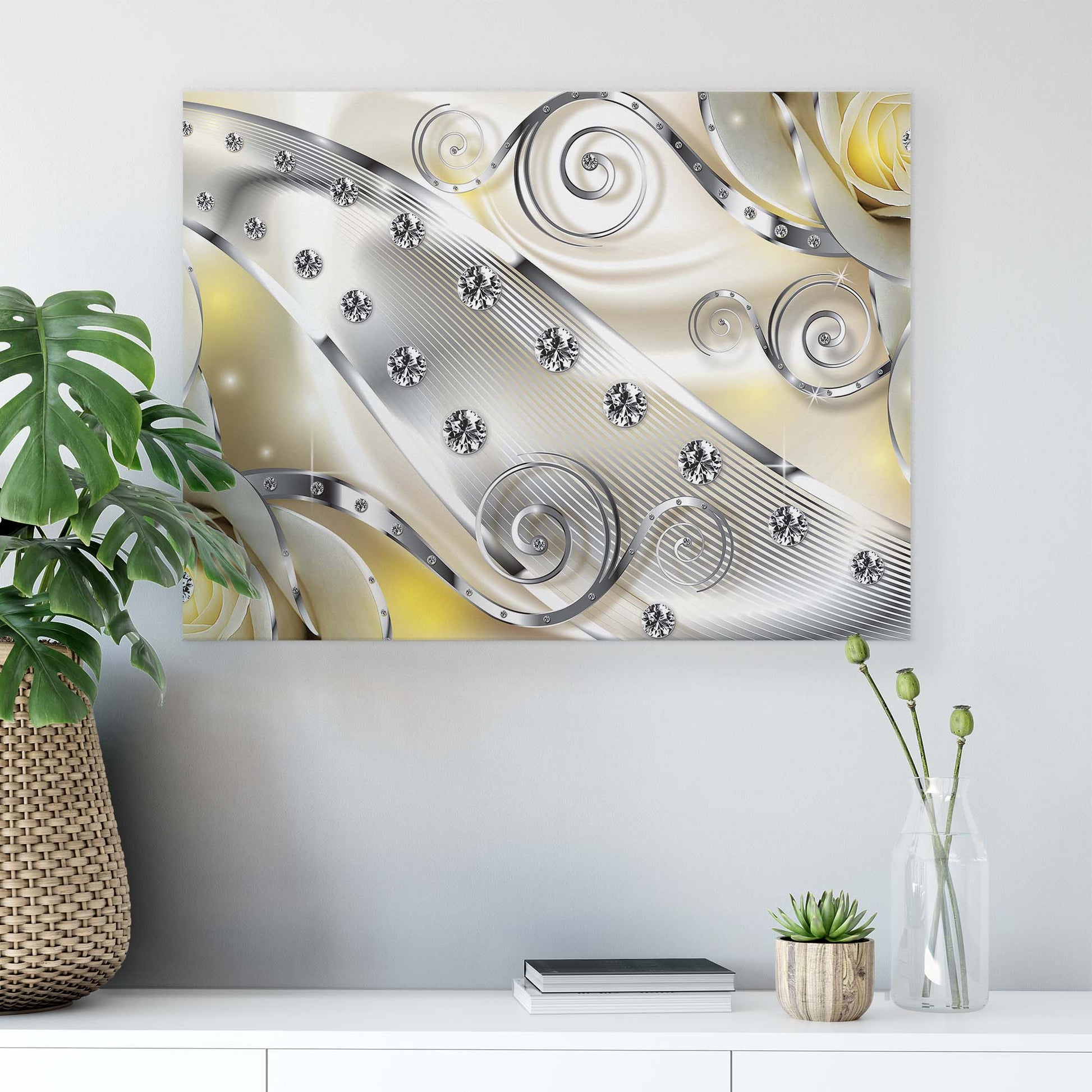 Modern Flowers, Nature, & Swirls Canvas Photo Print - USTAD HOME