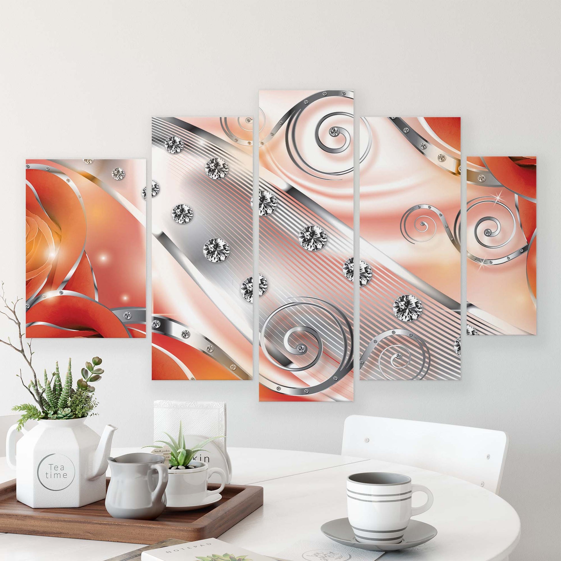 Modern Flowers, Nature, & Swirls Canvas Photo Print - USTAD HOME