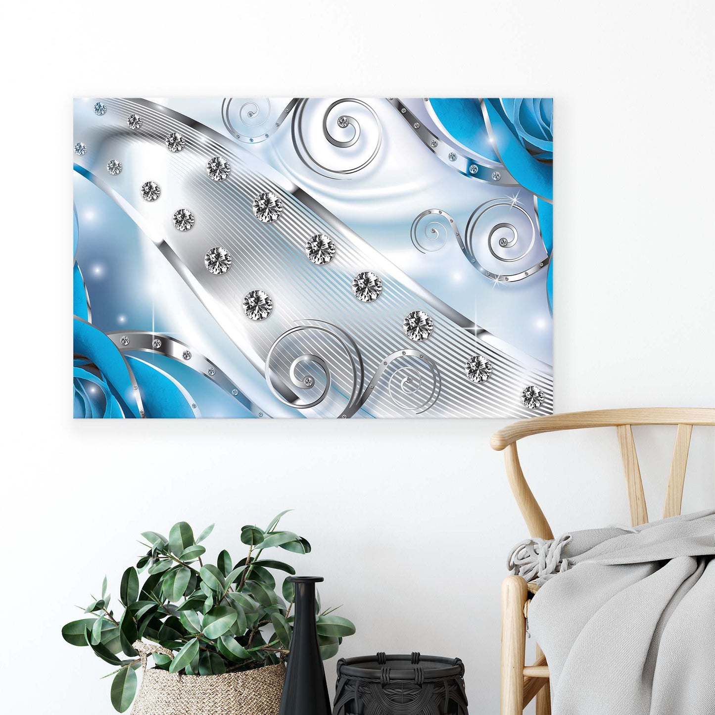 Modern Flowers, Nature, & Swirls Canvas Photo Print - USTAD HOME