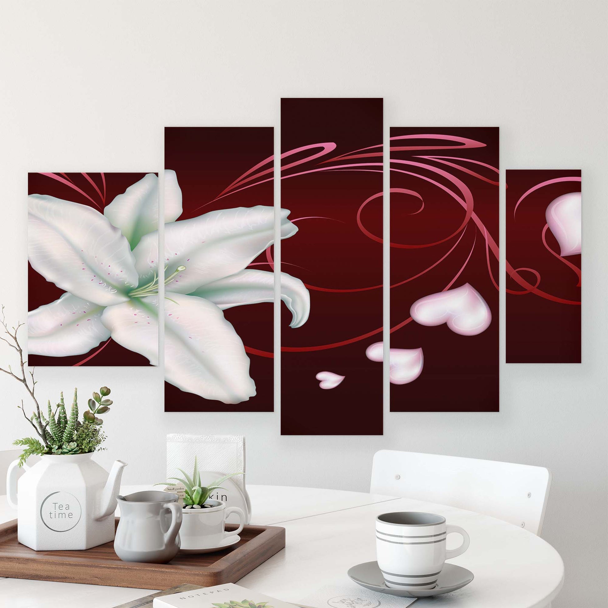 Modern Flowers, Nature, & Swirls Canvas Photo Print - USTAD HOME