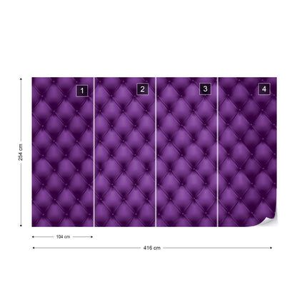 Luxury Purple Chesterfield Texture Photo Wallpaper Wall Mural - USTAD HOME