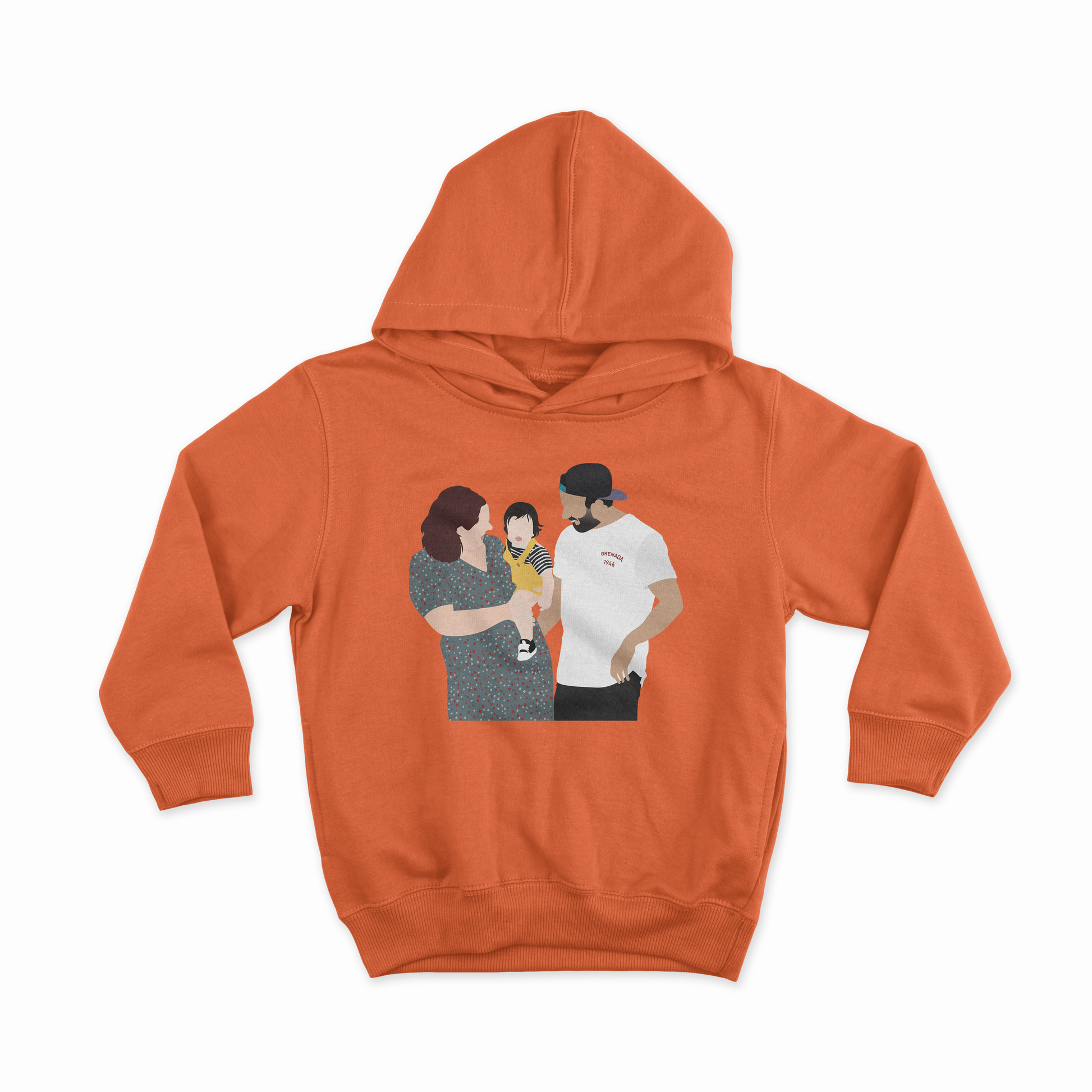 Personalised Faceless Illustration Photo Design Front Print Unisex Hoodie - USTAD HOME