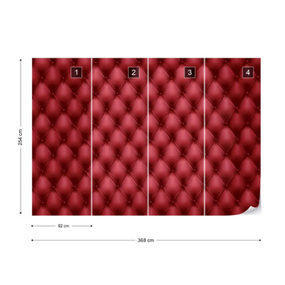 Luxury Red Chesterfield Texture Photo Wallpaper Wall Mural - USTAD HOME