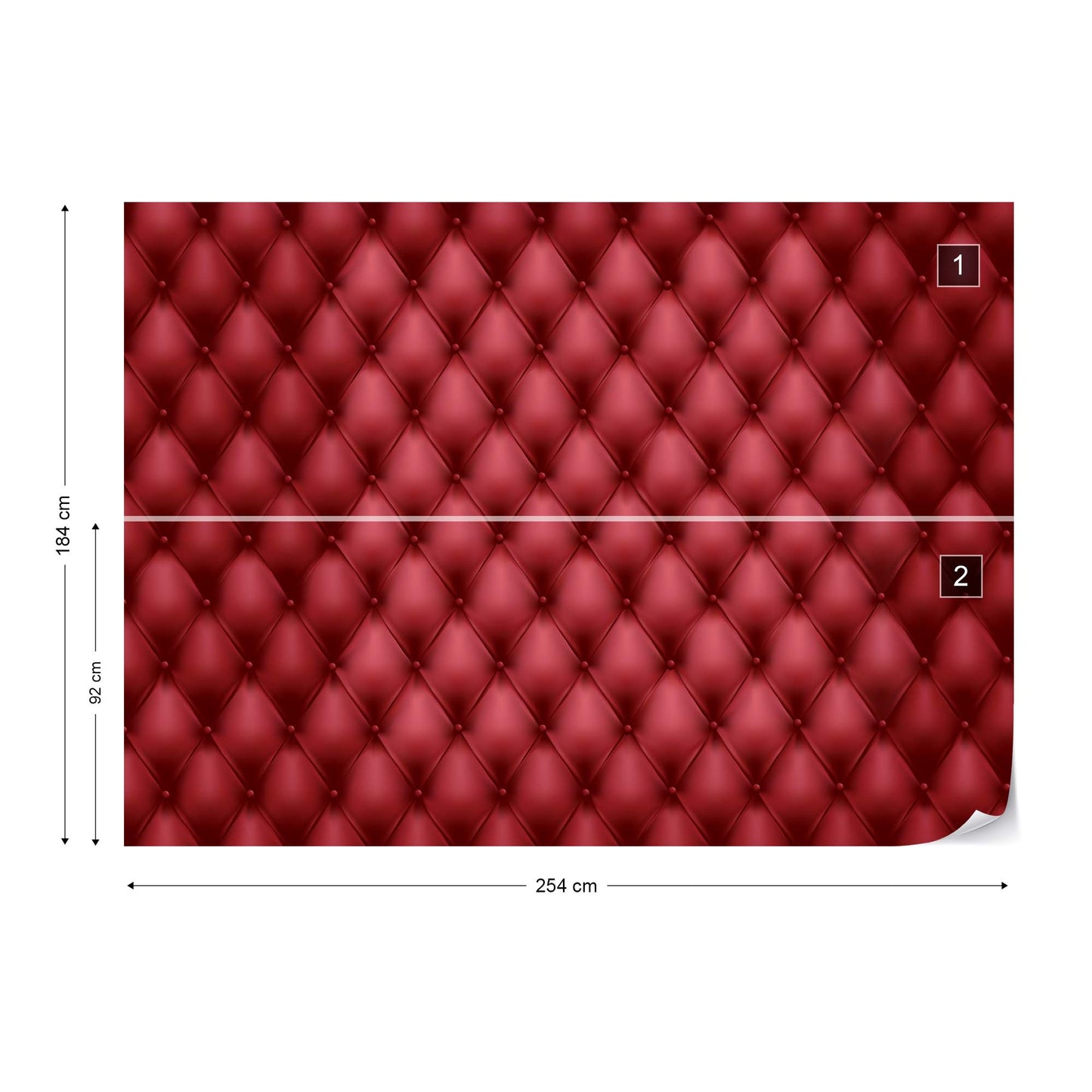 Luxury Red Chesterfield Texture Photo Wallpaper Wall Mural - USTAD HOME