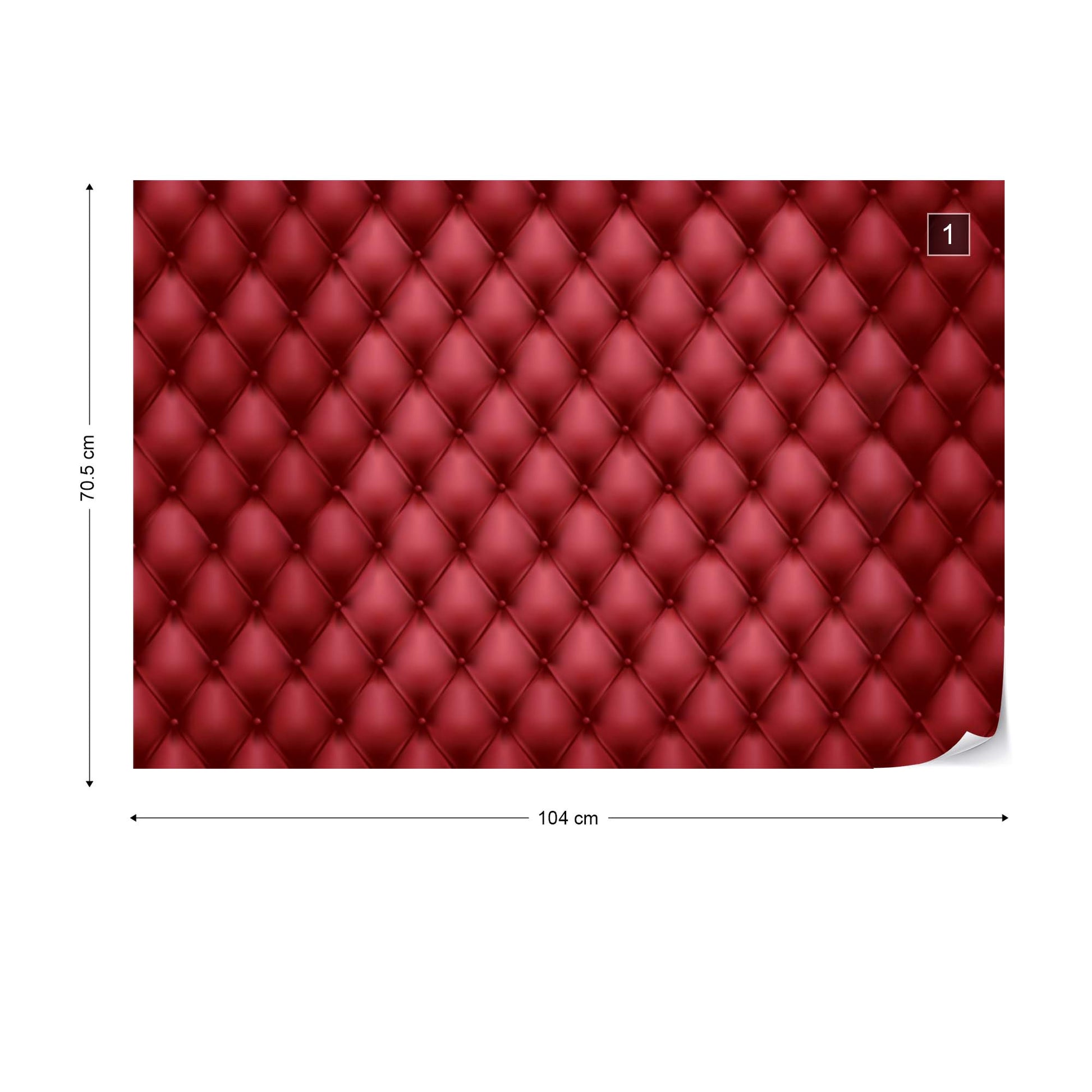 Luxury Red Chesterfield Texture Photo Wallpaper Wall Mural - USTAD HOME