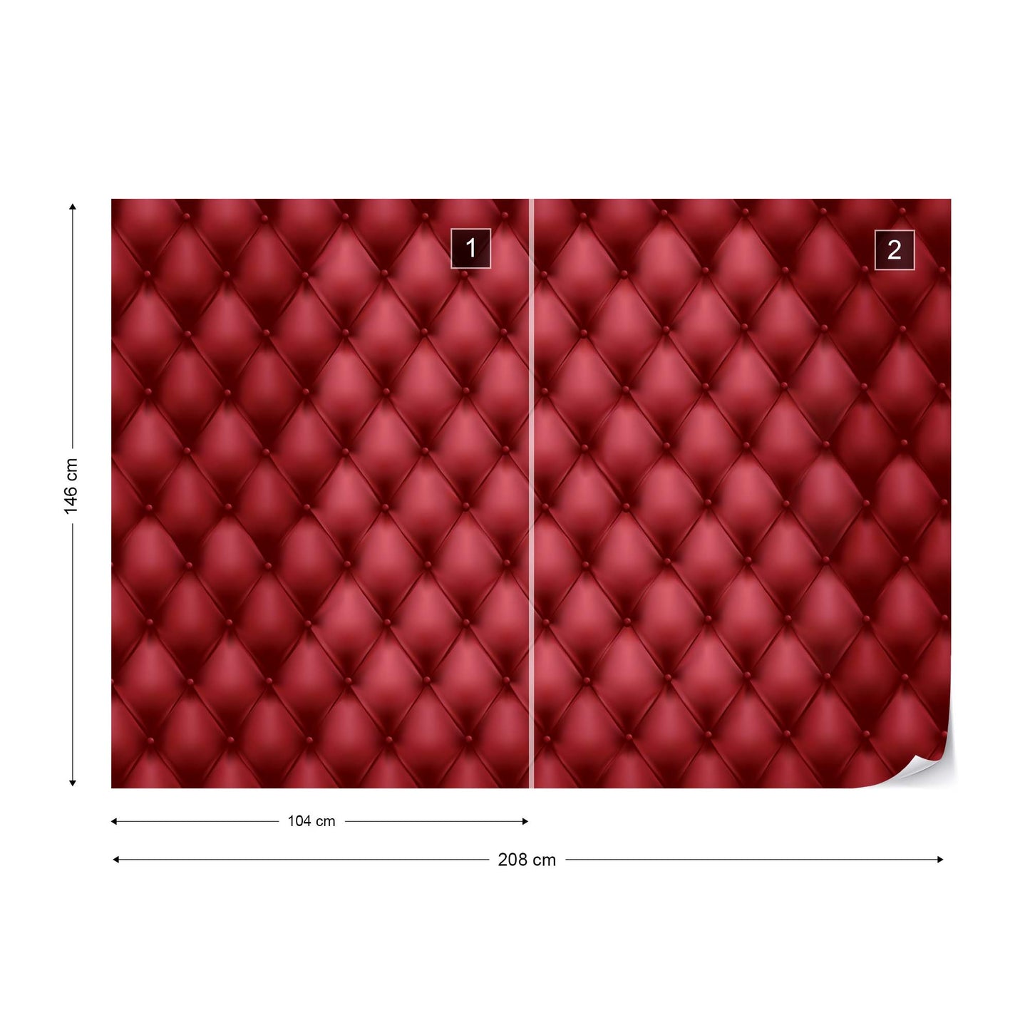 Luxury Red Chesterfield Texture Photo Wallpaper Wall Mural - USTAD HOME