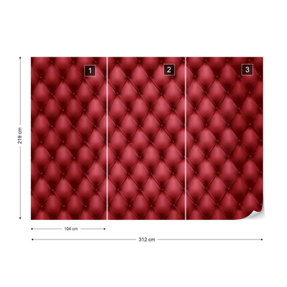 Luxury Red Chesterfield Texture Photo Wallpaper Wall Mural - USTAD HOME