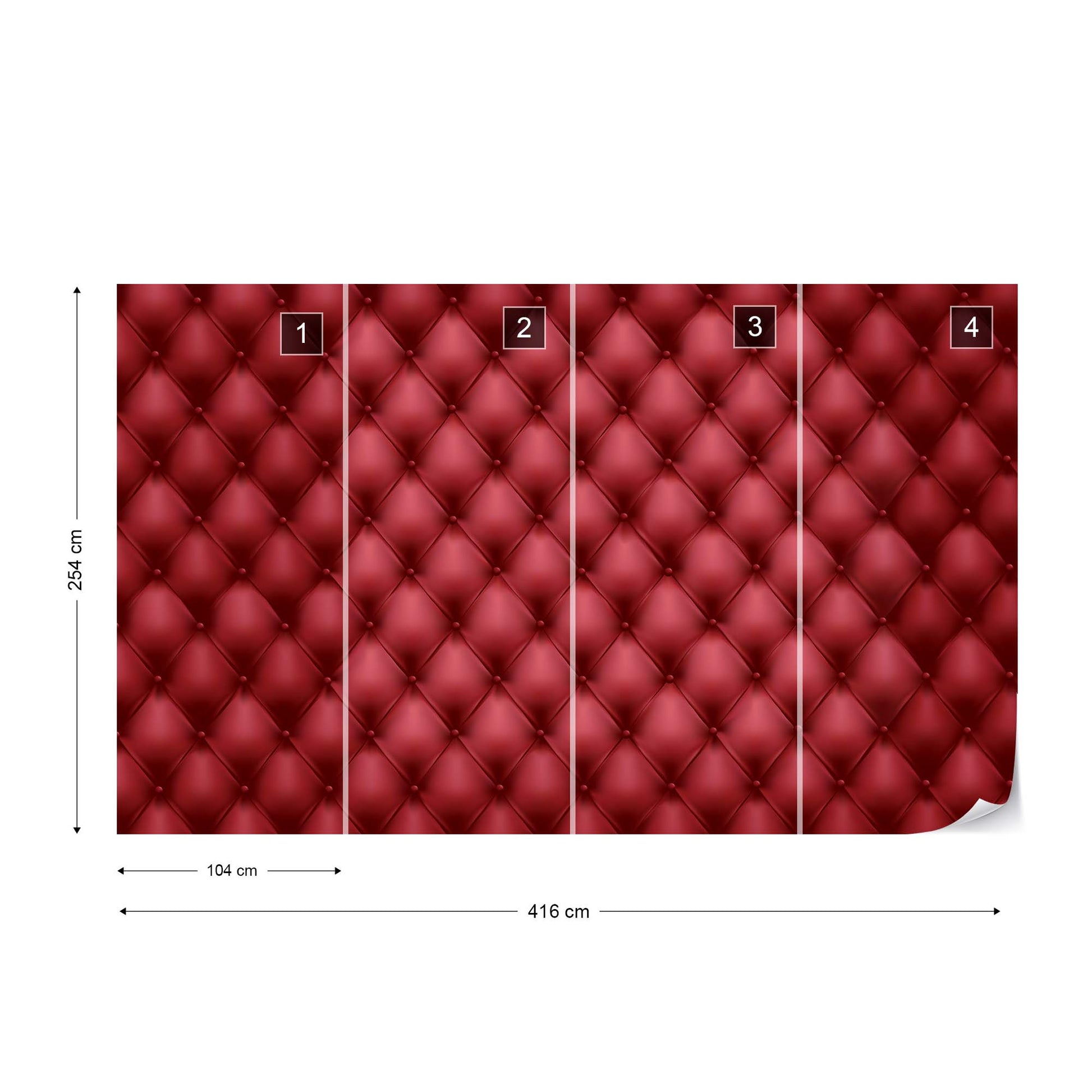 Luxury Red Chesterfield Texture Photo Wallpaper Wall Mural - USTAD HOME