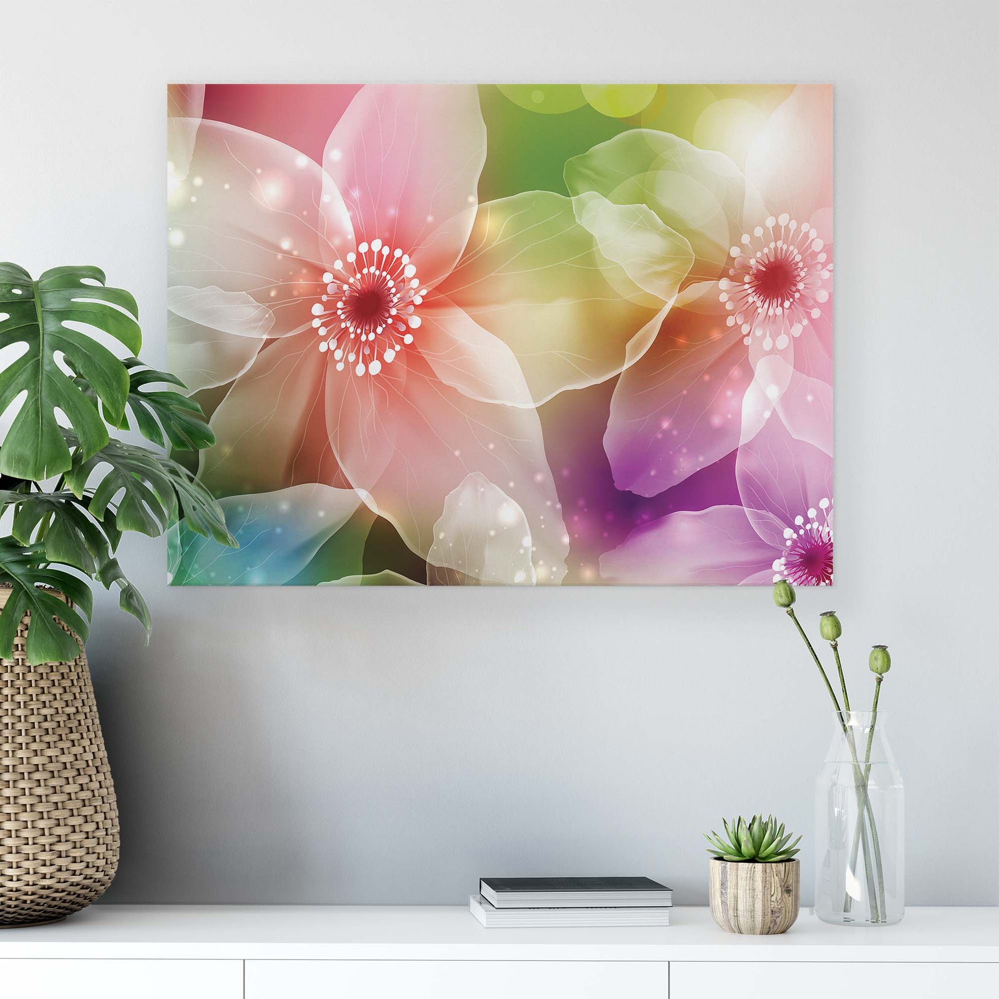 Modern Flowers, Nature, & Swirls Canvas Photo Print - USTAD HOME