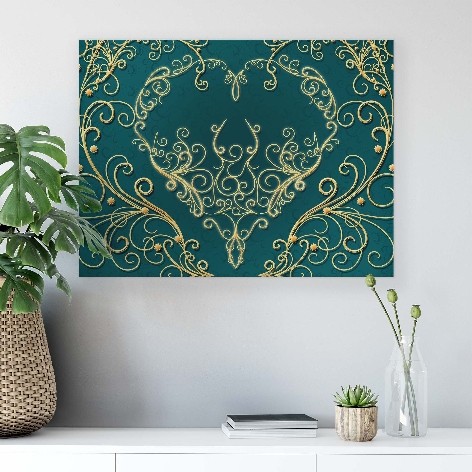 Modern Flowers, Nature, & Swirls Canvas Photo Print - USTAD HOME