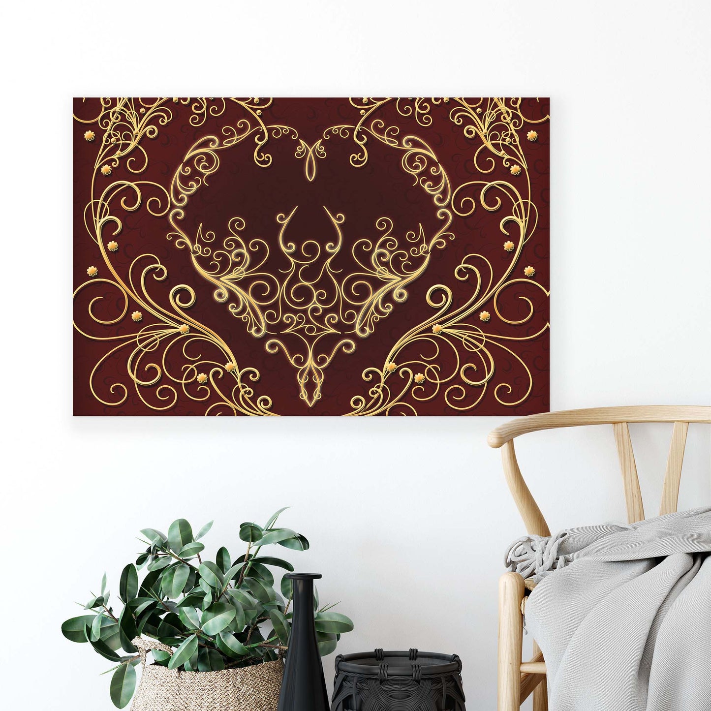 Modern Flowers, Nature, & Swirls Canvas Photo Print - USTAD HOME