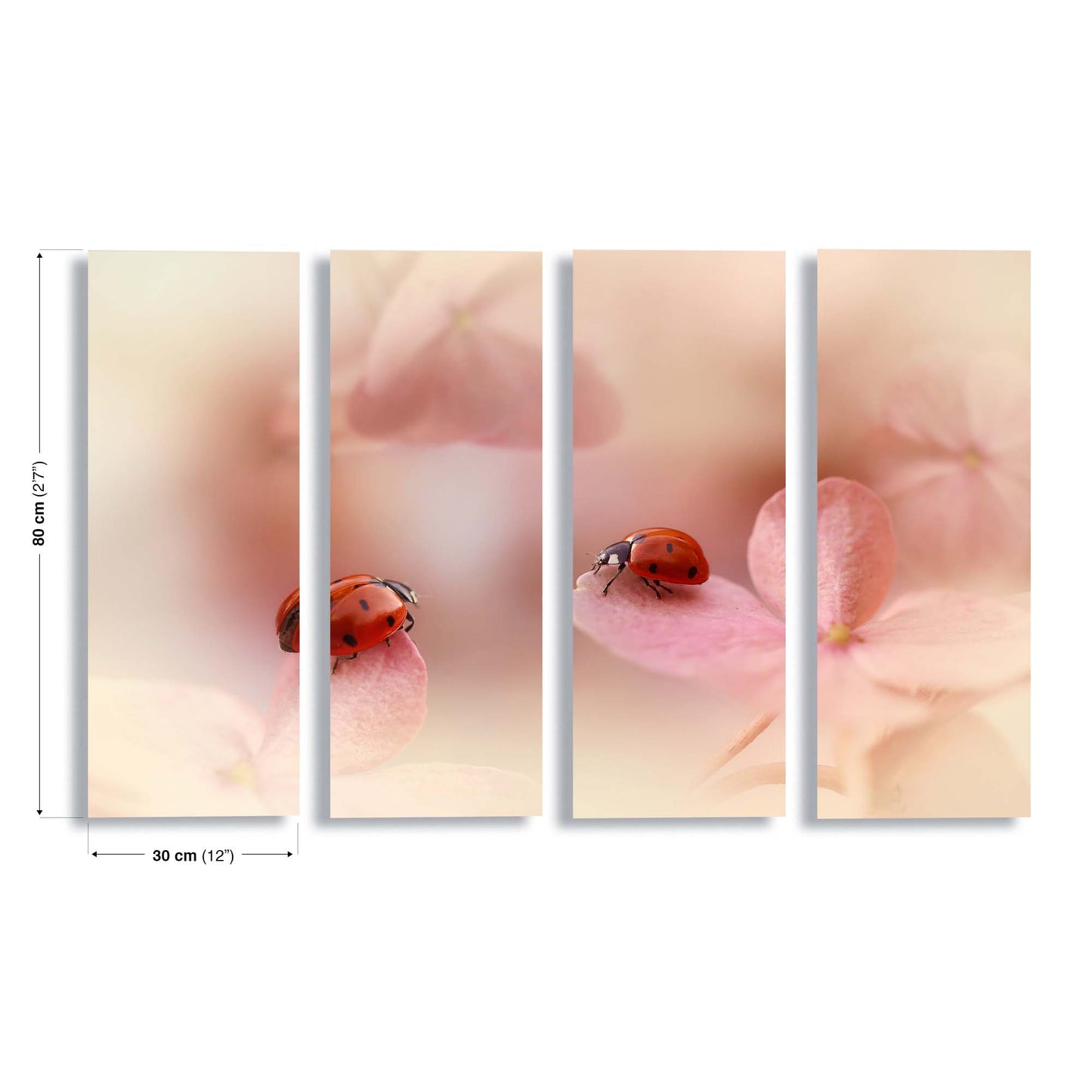 Ladybirds on Pink Hydrangea by Ellen van Deelen Canvas Print - USTAD HOME