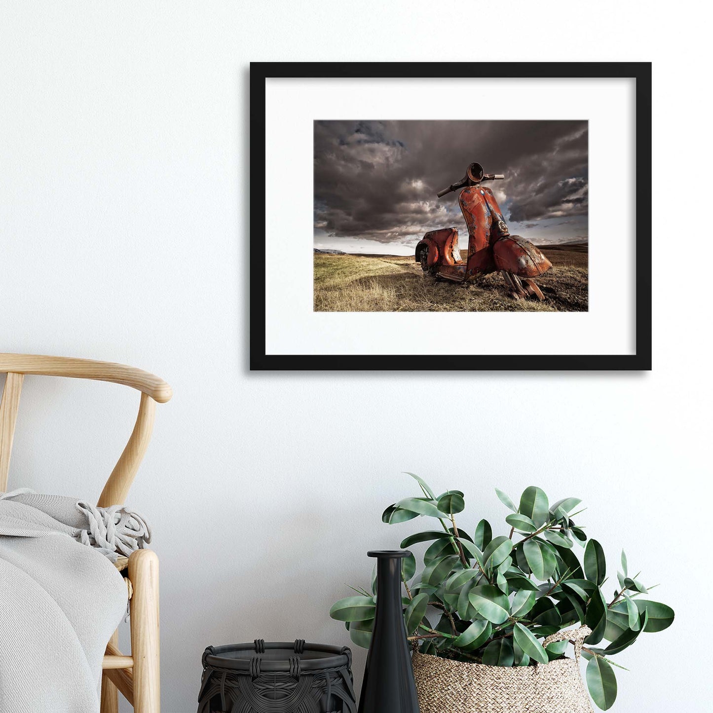 Vespa by &THORN;orsteinn H. Ingibergsson Framed Print - USTAD HOME