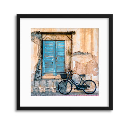Old Window and Bicycle by George Digalakis Framed Print - USTAD HOME