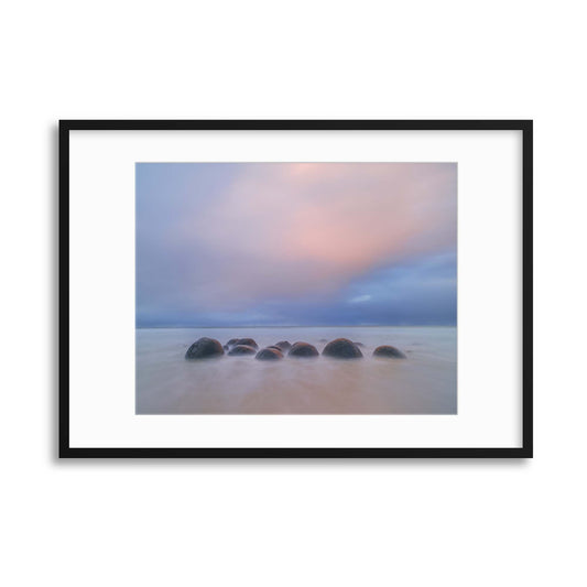 Moeraki Boulders by Hua Zhu Framed Print - USTAD HOME