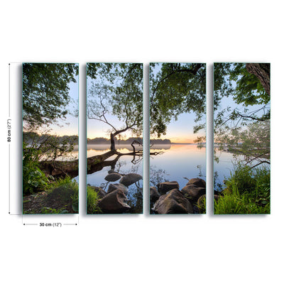 Lake View by Keller Glass Print - USTAD HOME